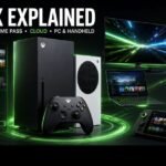 Xbox Series X and Series S with Game Pass, cloud gaming, PC, mobile and handheld devices in the Xbox ecosystem.